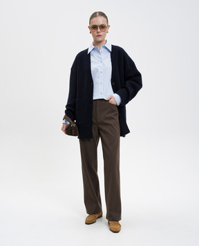 Toteme Blue wool and cashmere cardigan 254WRT0572YA0126