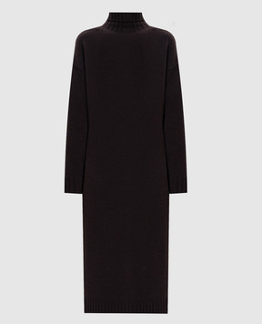 Max Mara Brown FRAGORE wool and cashmere midi dress MXMFRAGORE
