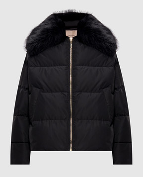 Twinset Black down jacket with metal logo 262TP2360