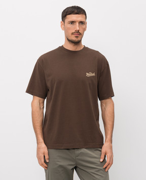 Woolrich Brown T-shirt with logo print CFWOTE2010MRUT5334