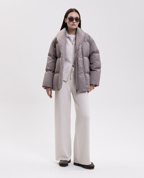 Be Florence Beige down jacket with belt BE2638