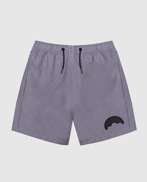 Sprayground Kids' grey swim shorts with textured logo SPY1476GREY