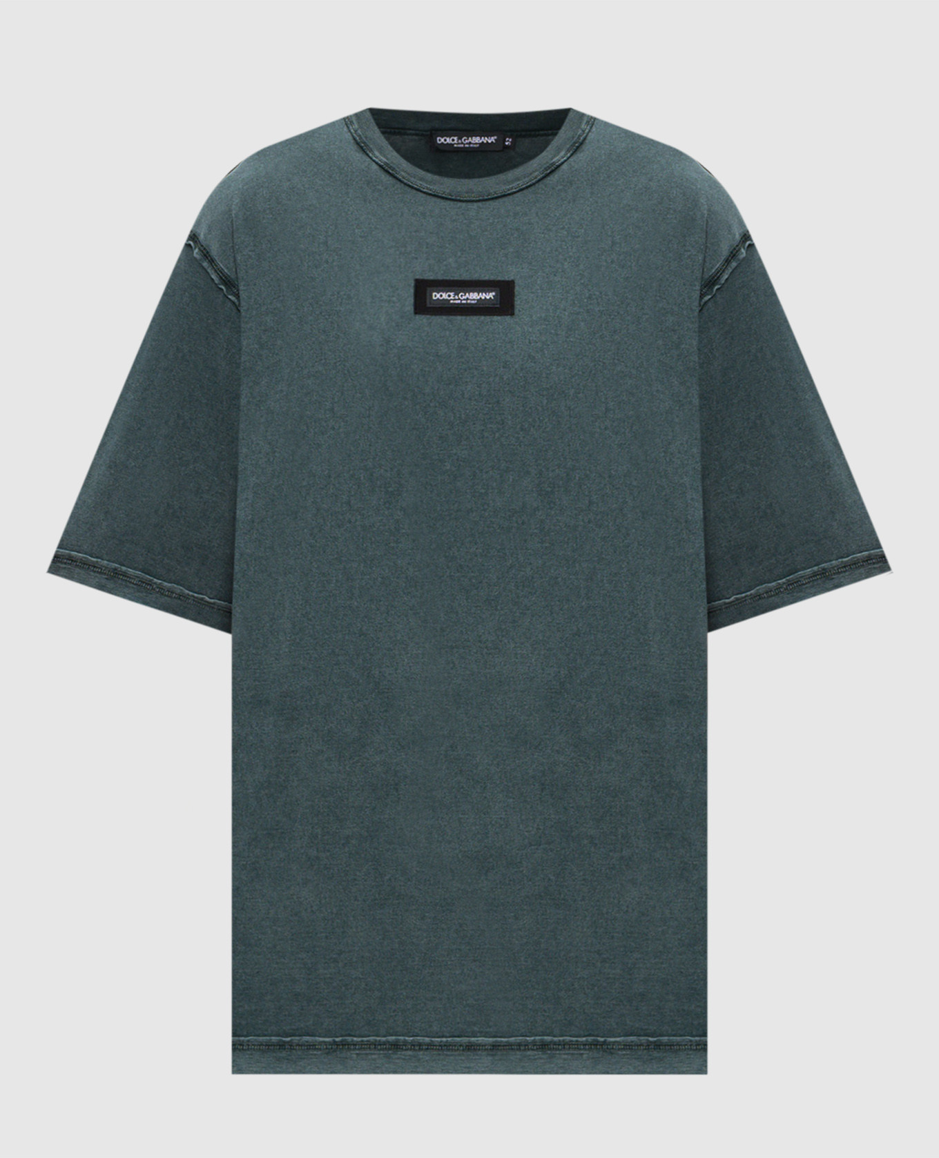 Green t-shirt with logo patch