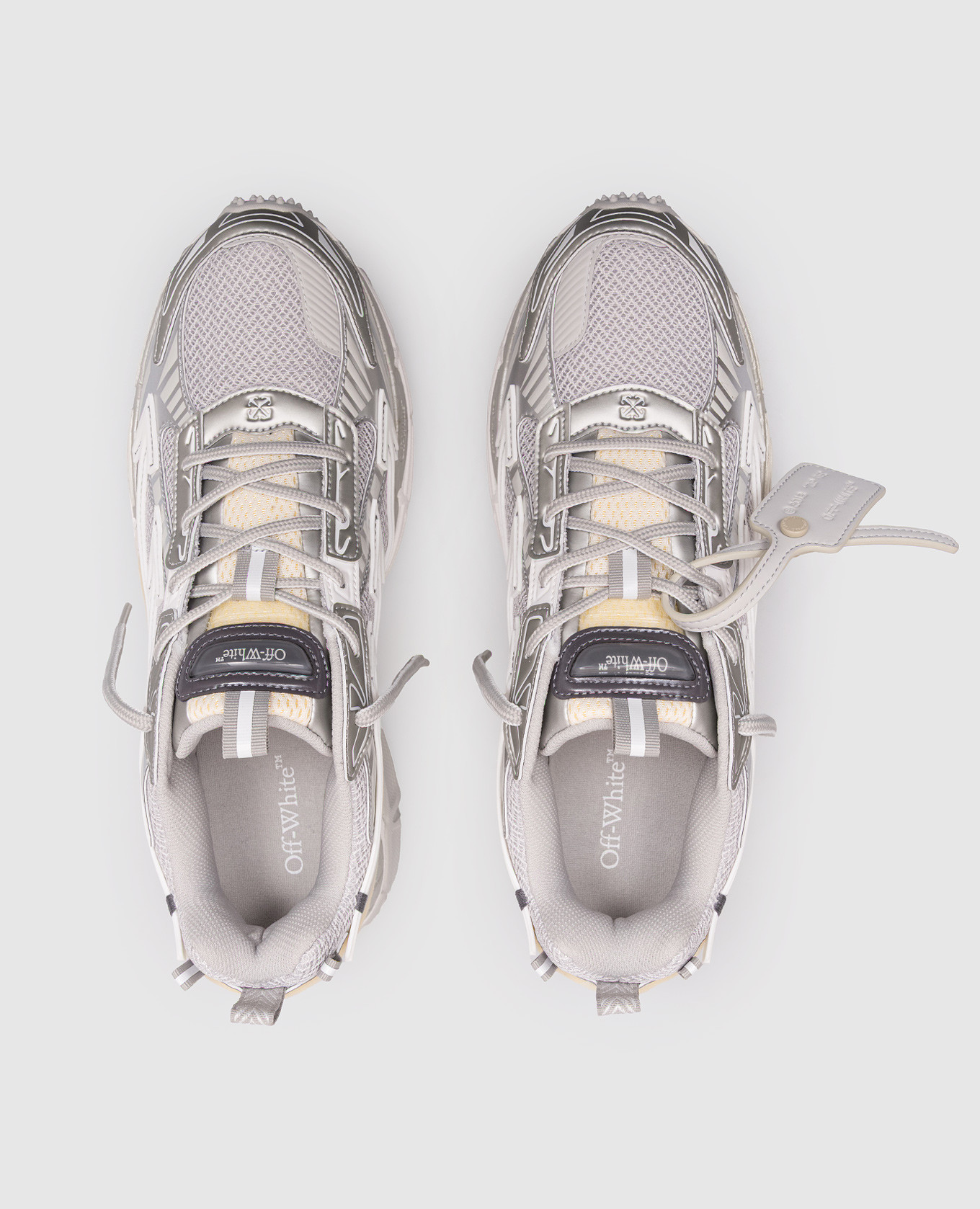 

Be Right Back grey combination sneakers with textured logo patch Off-White