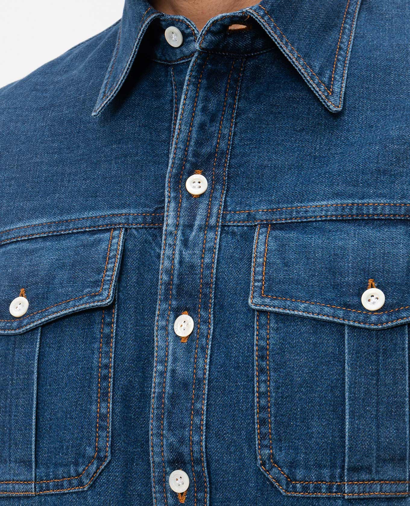 Blue denim shirt ISAIA 5