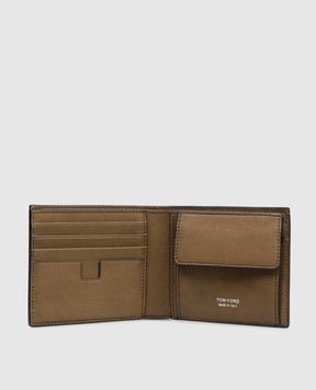 Tom Ford Brown nubuck wallet with logo Y0278LCL504S