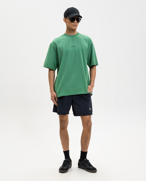 Stone Island Navy swim shorts with logo patch L1S15B100B09S0046