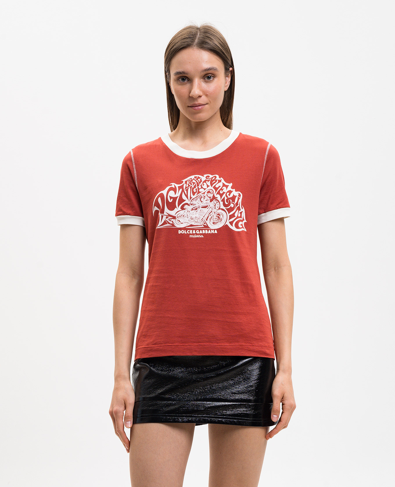 

Red T-shirt with print Dolce&Gabbana