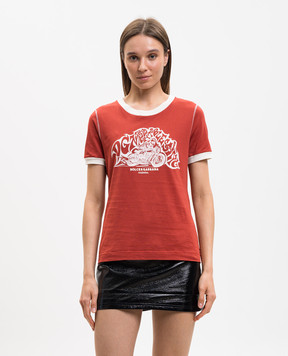 Dolce&Gabbana Red T-shirt with print F8W12TGDDMW