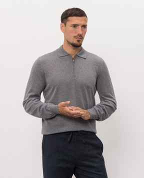 Canali Gray wool polo shirt MK01149C0572