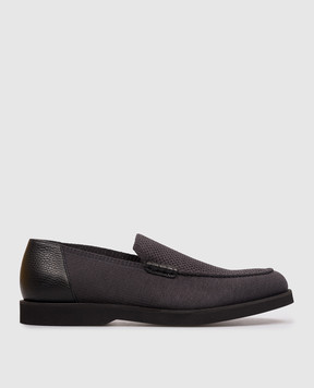 Doucal's Gray combination loafers DU3380POTEPZ830