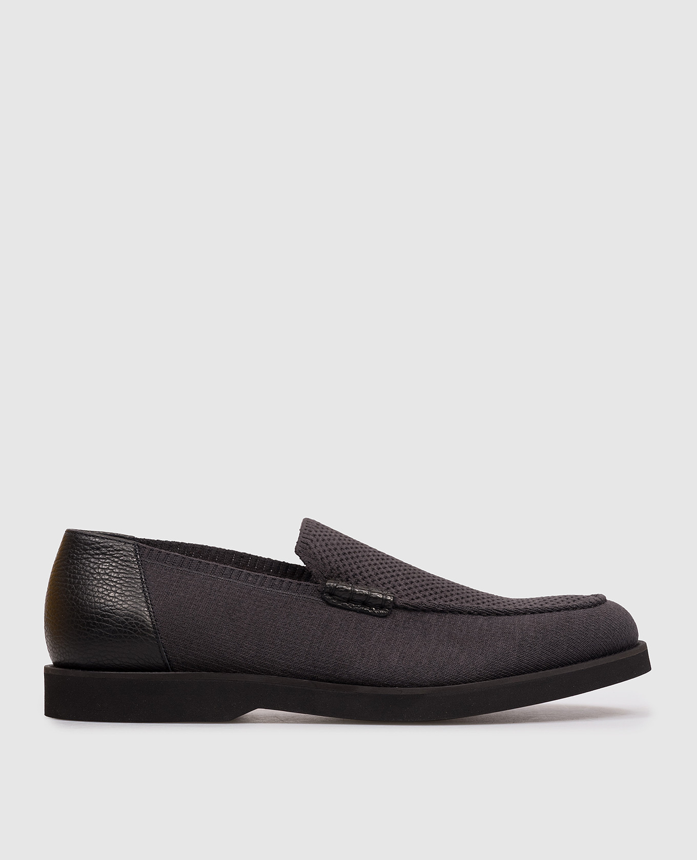 Gray combination loafers