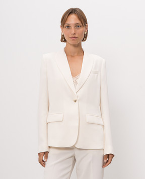 Twinset Ivory jacket with metal logo 262TP2044