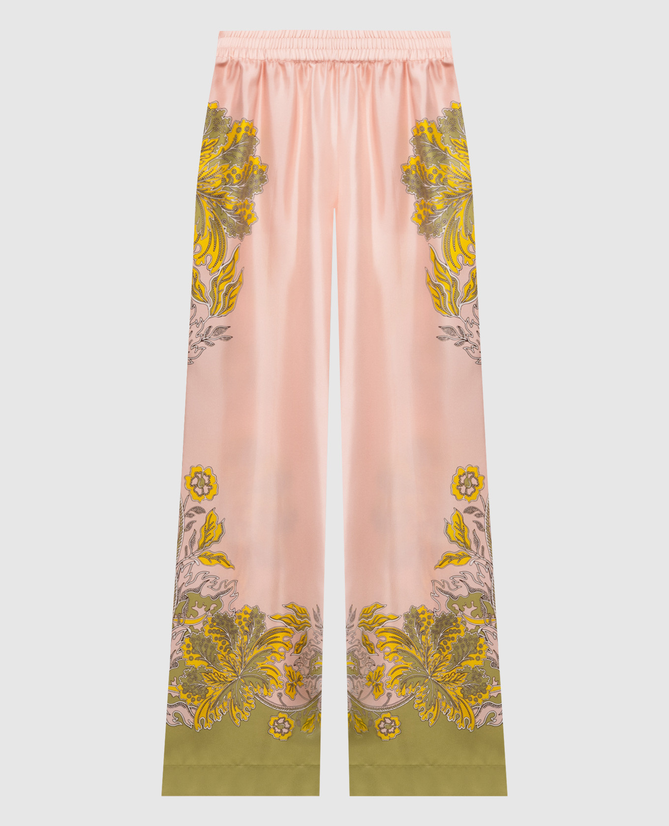 Swathe pink silk palazzo pants