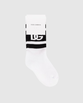 Dolce&Gabbana Children's white insulated socks with logo LBKAC5JBCAC
