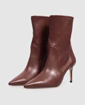 Stuart Weitzman Burgundy leather ankle boots POWER SJ974