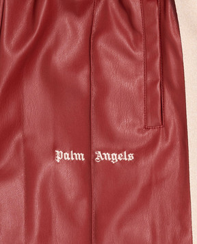 Palm Angels Children's red pants with branded ribbon F6PAJGPA166