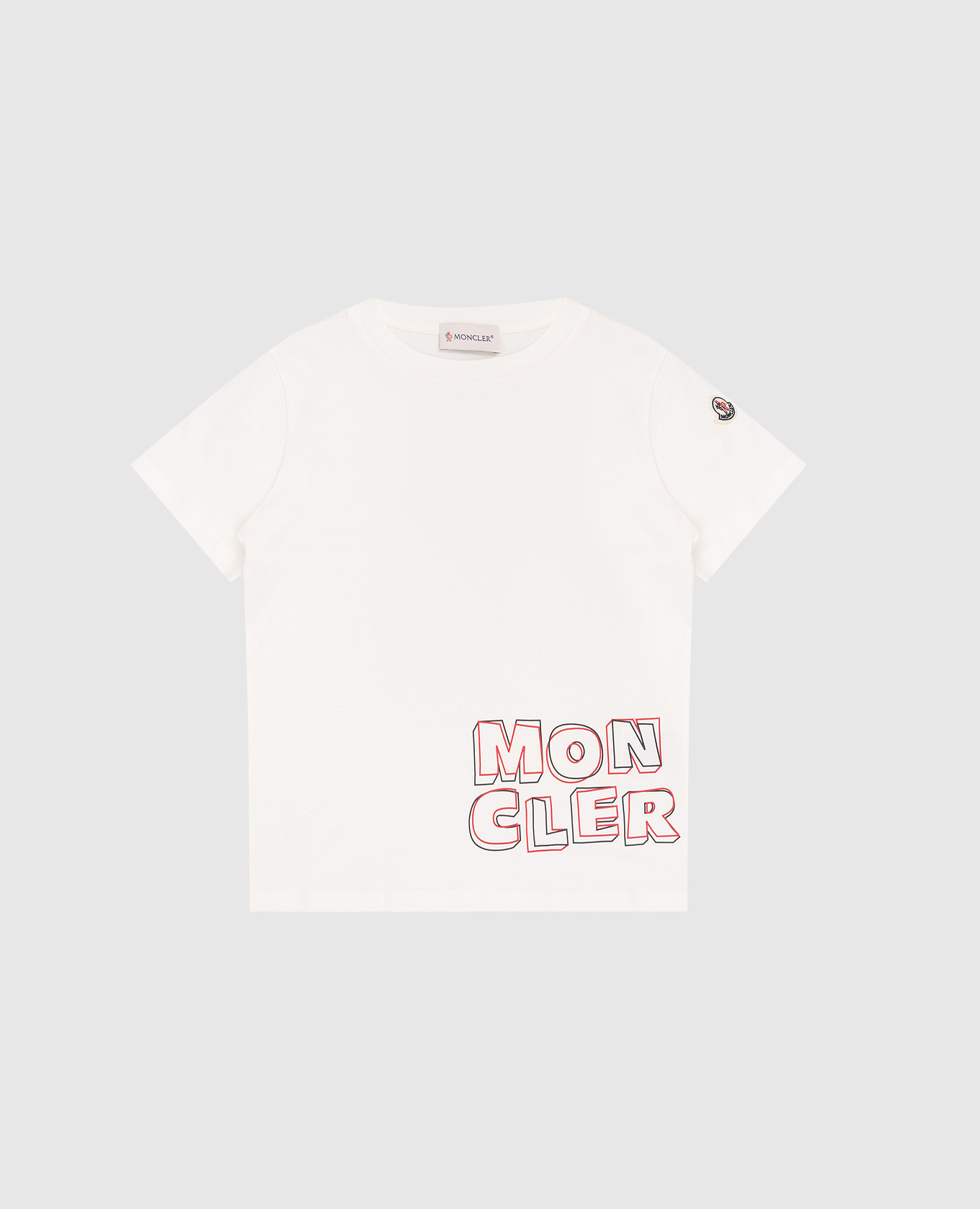 Children's white T-shirt with logo print