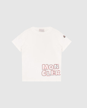 Moncler ENFANT Children's white T-shirt with logo print L19548C0000689AFV1214