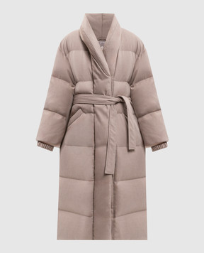 Be Florence Beige elongated down jacket BE2639