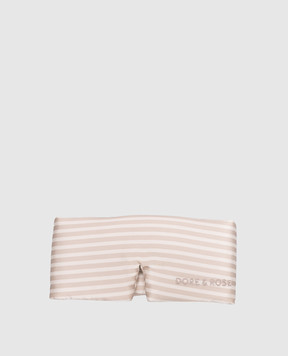 Dore & Rose Beige striped silk sleep mask DEEPSLEEPMASK
