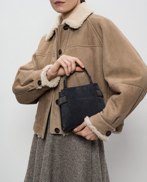 Brunello Cucinelli Blue suede Essence bag MBDLD2499P