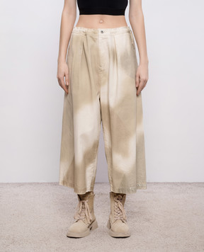 Y`S Yamamoto Beige culottes with metallic spray effect YKP13006