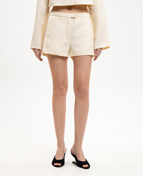 Khaite Yellow linen shorts Blane 3195218