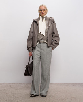 Simonetta Ravizza Gray double-sided sheepskin coat Arden F06JA441H44