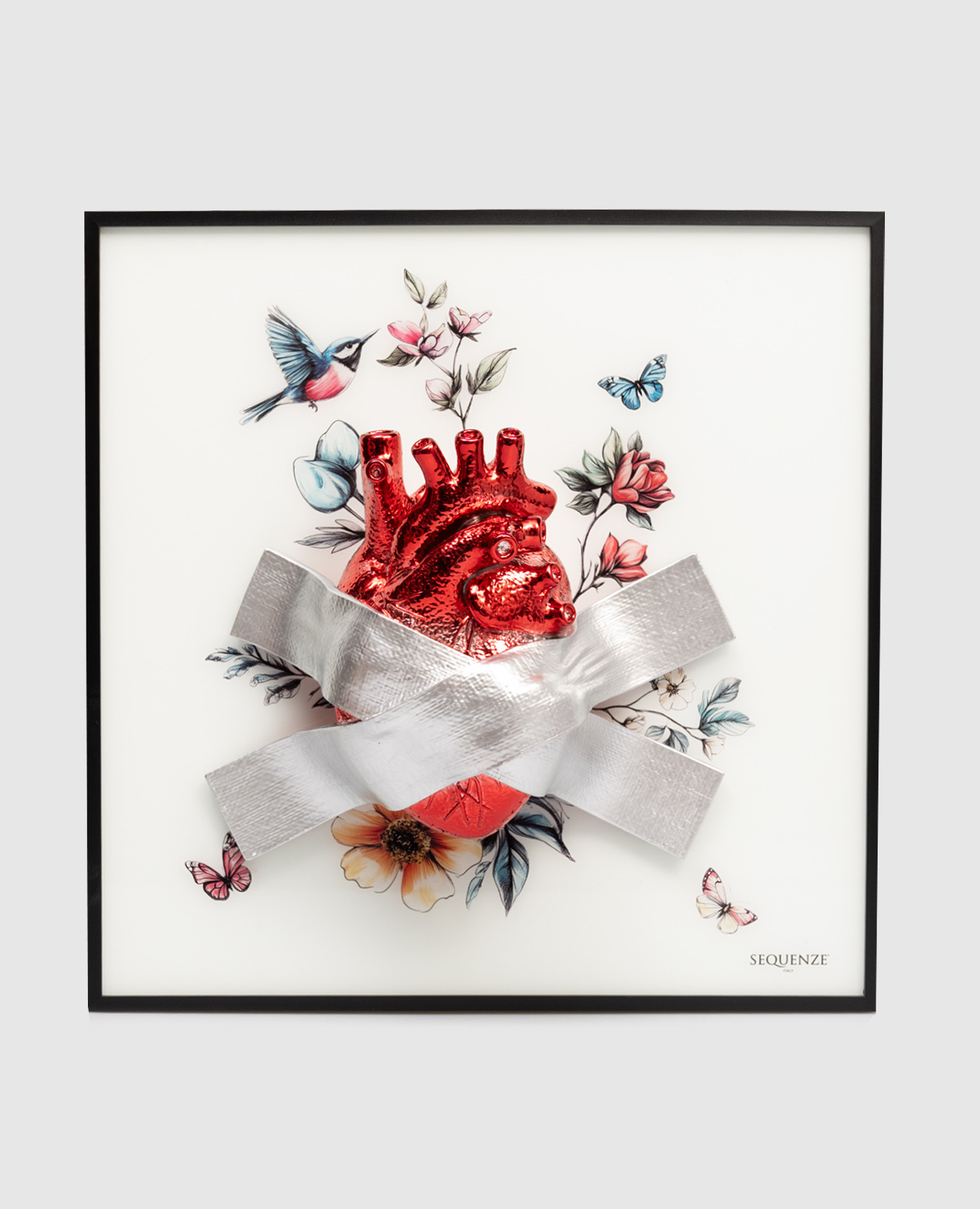 

Wall painting Back to life with a decorative element in the form of an anatomical heart Sequenze, White