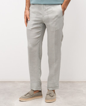 Kiton Gray linen pants UPN01H09690