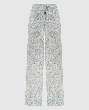 Ermanno Scervino White printed silk pants D482P374XWE