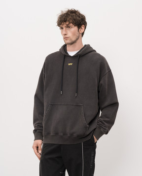 Off-White Black hoodie with Fallen Caravaggio print 44MBB085S26F00B