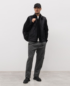 C.P. Company Black cardigan with logo patch MKN096A110560A