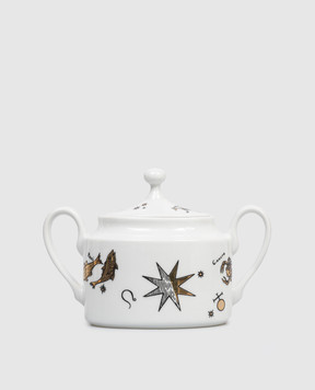 Fornasetti White porcelain sugar bowl Astronomici P21Z301