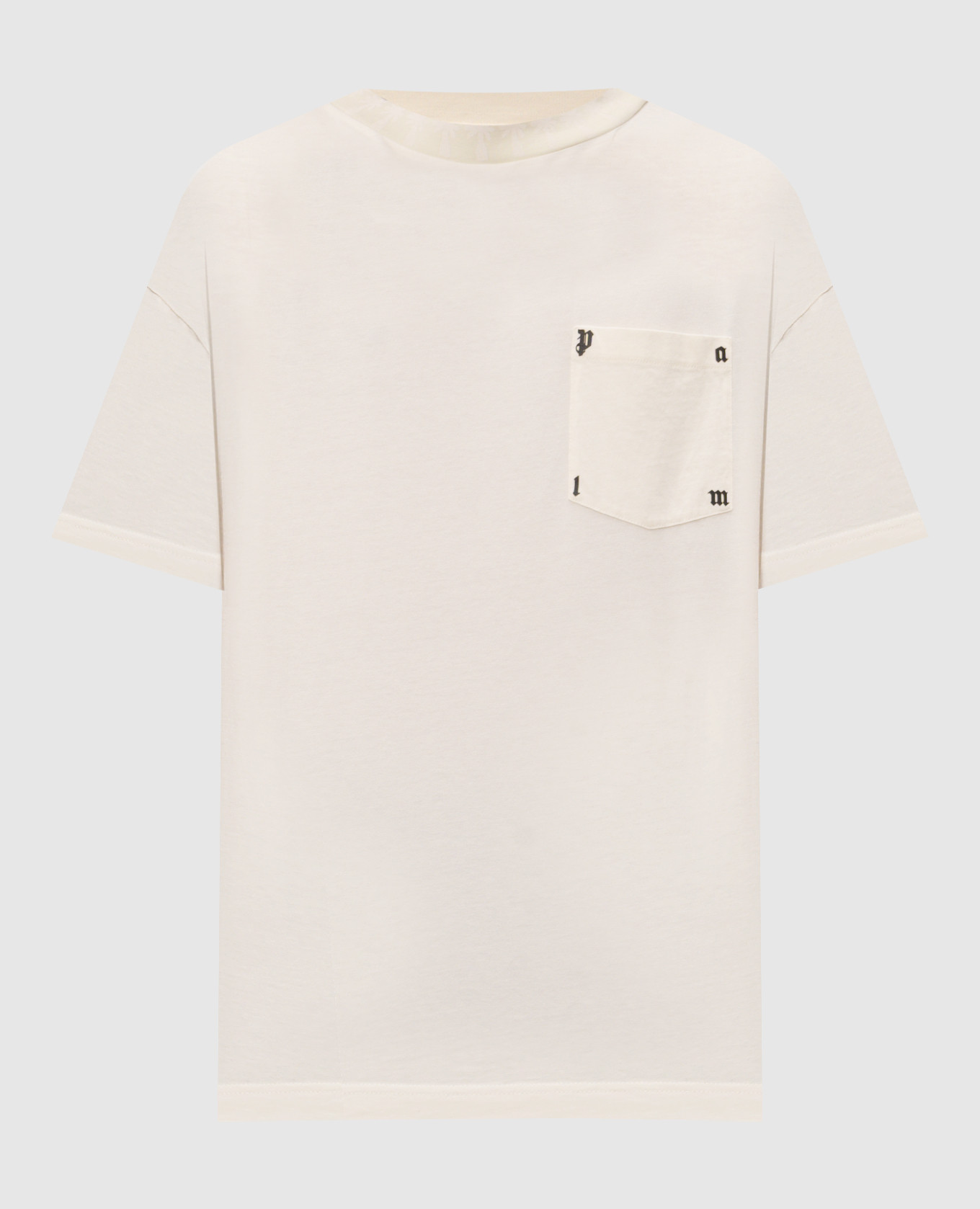 Ivory T-shirt with Palm branded print