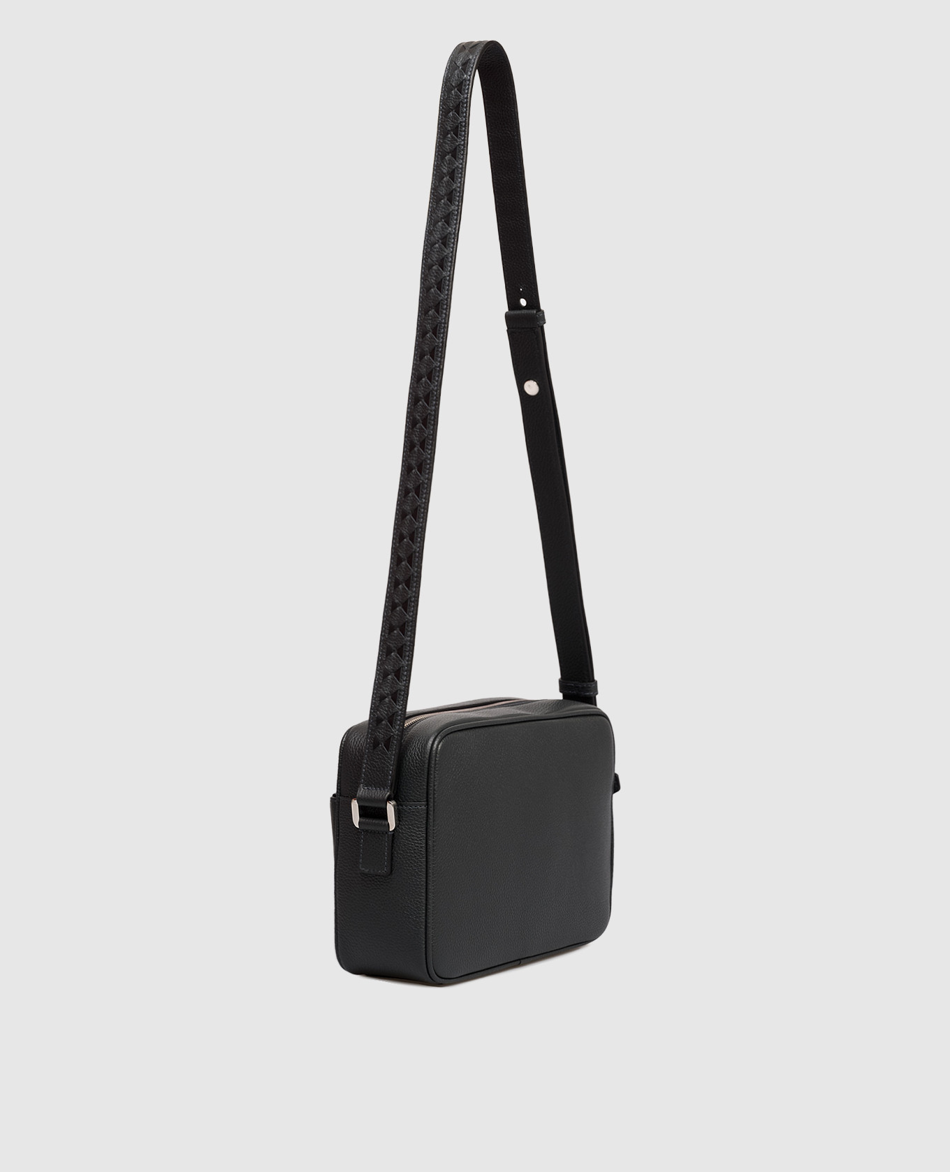 East West blue leather bag Serapian 3