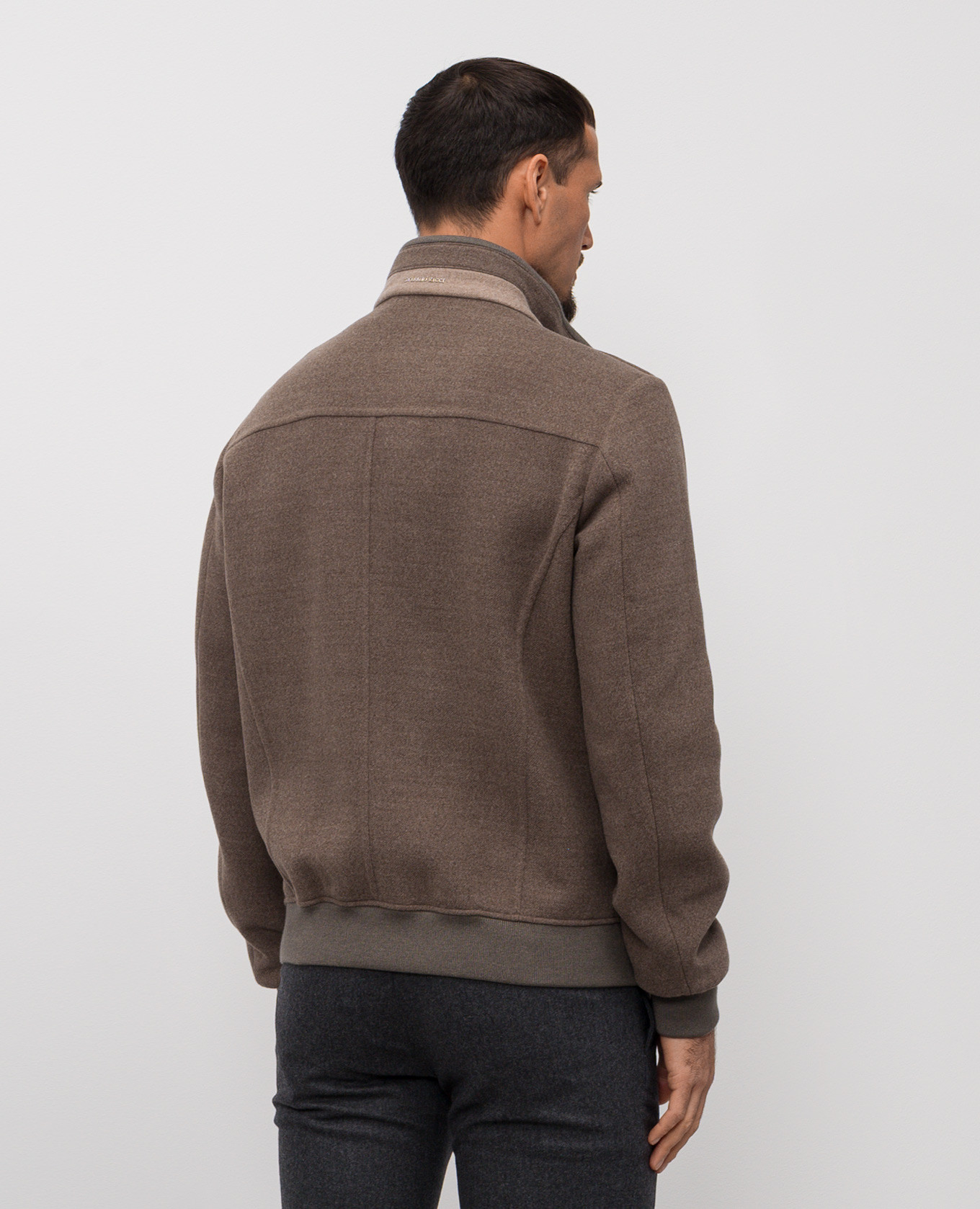 

Brown wool jacket with logo Stefano Ricci