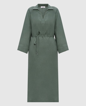 Peserico Green linen dress S02415A02647