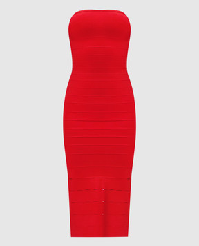 Herve Leger Cassidy red dress 46HLS8577228