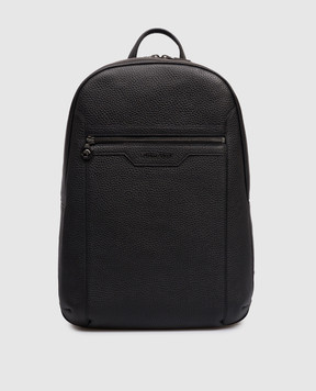 Stefano Ricci Black leather backpack with textured logo ND262G9UVD