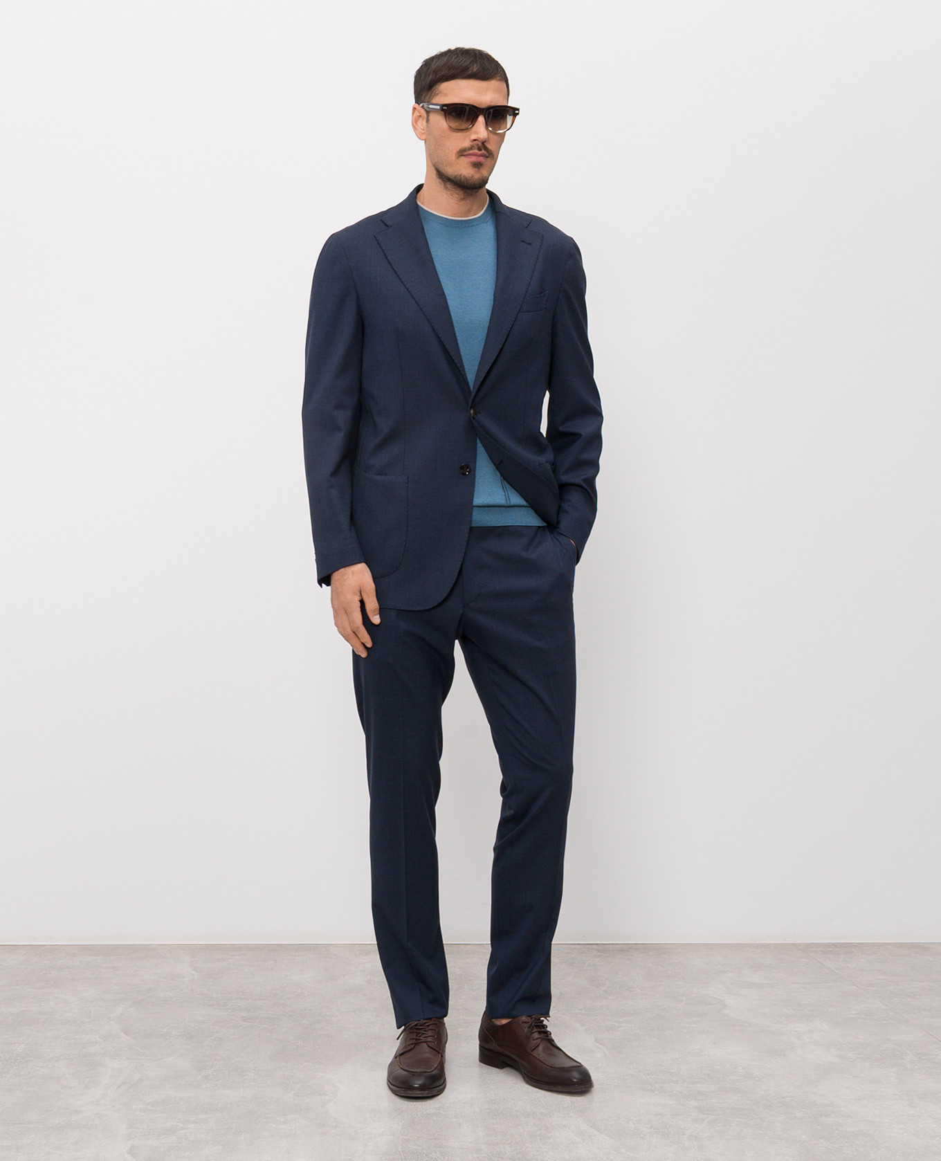 

Blue silk t-shirt Enrico Mandelli