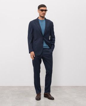 Enrico Mandelli Blue silk t-shirt 3K025A5645