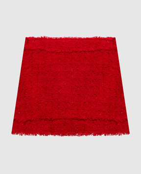 Dolce&Gabbana Red tweed skirt with lurex F4DECTHJMRM