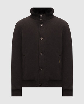 MooRER Dark brown CLEROS wool and cashmere down jacket CLEROSMRW