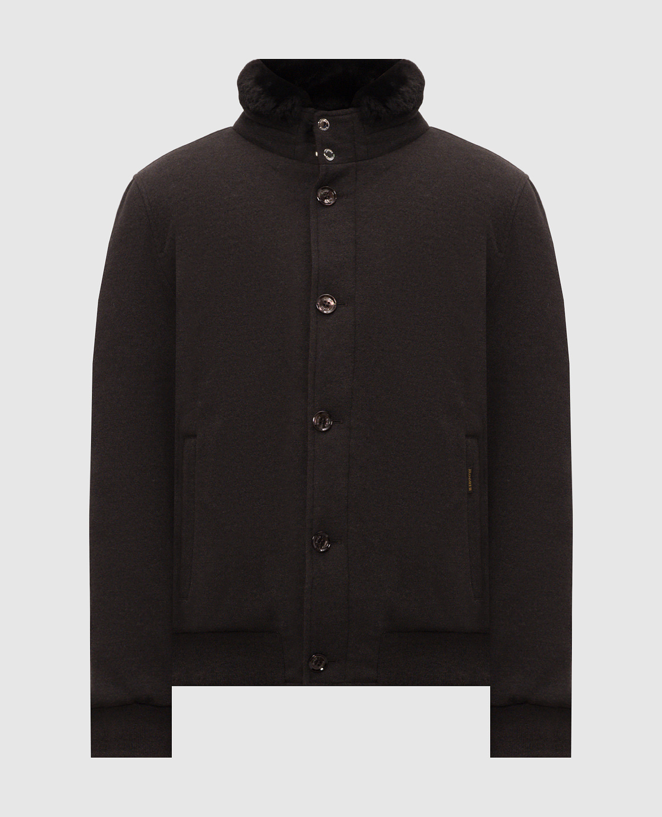 Dark brown CLEROS wool and cashmere down jacket