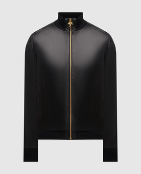 Palm Angels Black leather jacket PMJD008F23LEA001