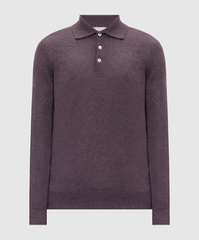 Polo in cashmere viola