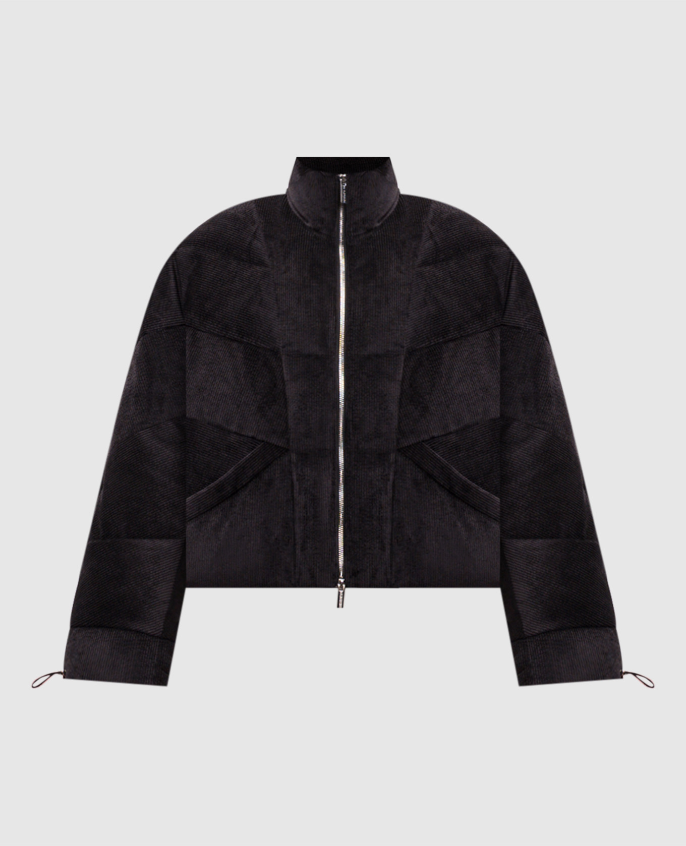 Black corduroy down jacket