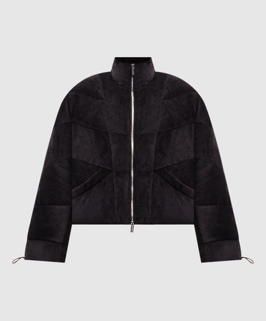 Black corduroy down jacket